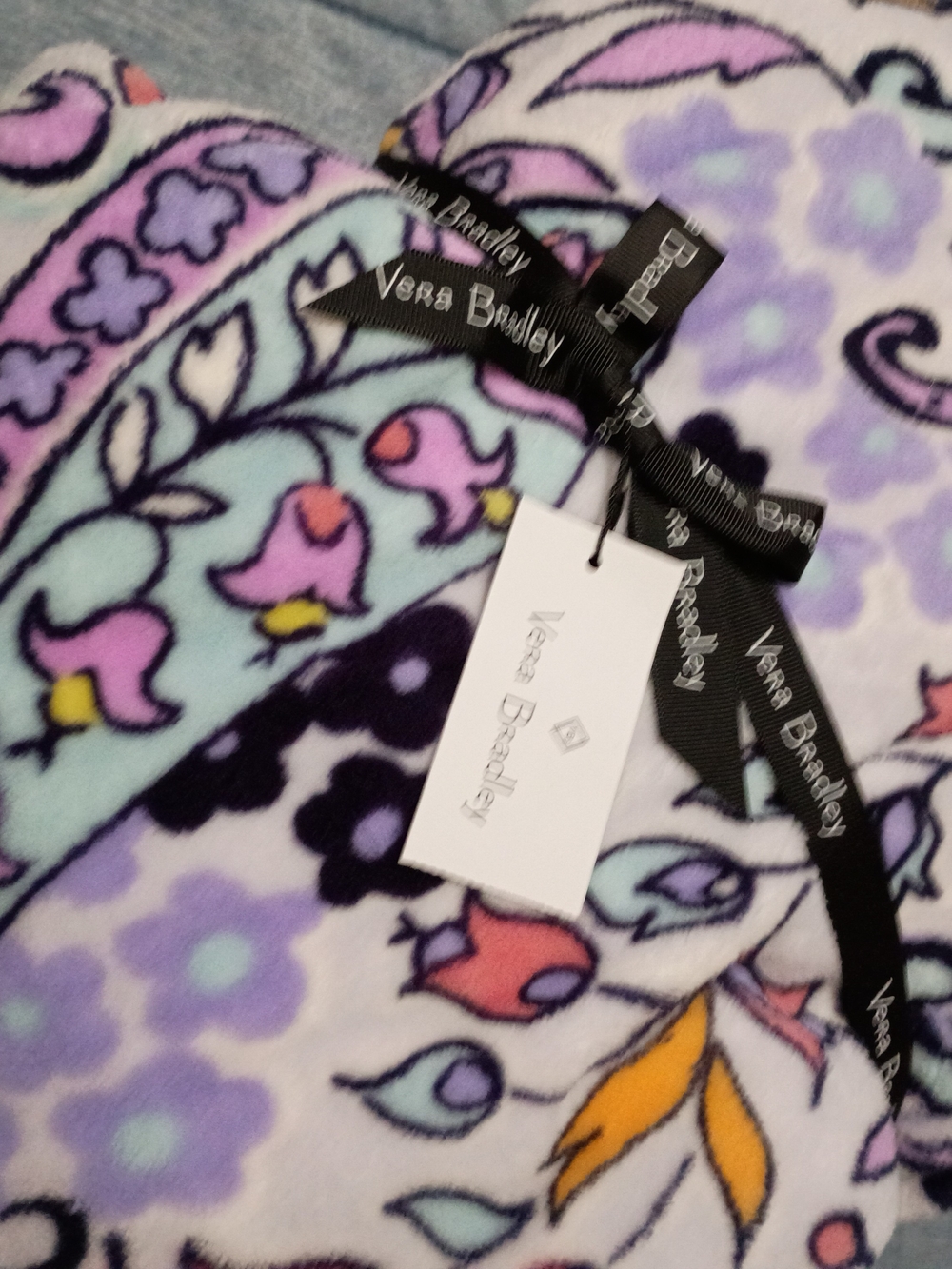 Vera Bradley Lavender Floral Fleece Throw